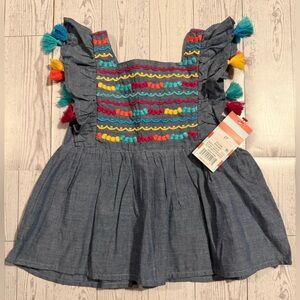 Cat & Jack Blue Tank Top with Multicolor Accents